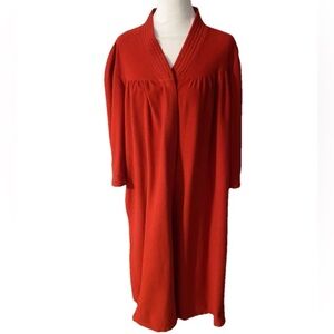 Vintage Vanity Fair Grandma Core  Velor ROBE Red Size XL Button House Coat Full